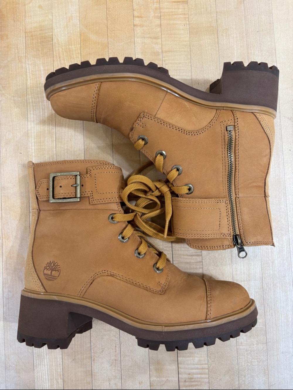 Timberland Women’s Size 8 Kori Park Wheat Suede Leather 6” Lace-Up Heel Boot